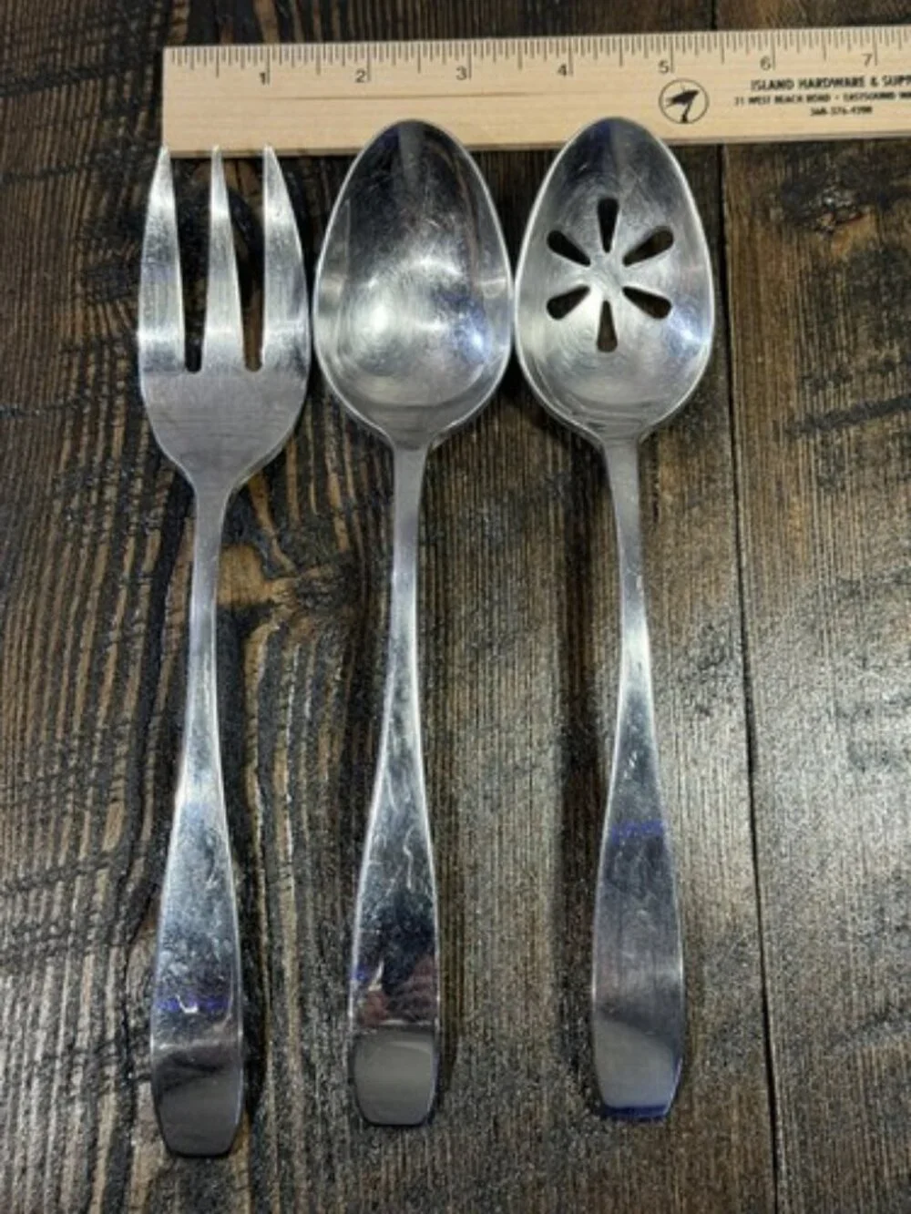 Utensil Serving Set 3 Piece Set Slotted Spoon Fork‎ 18/10 Stainless Steel